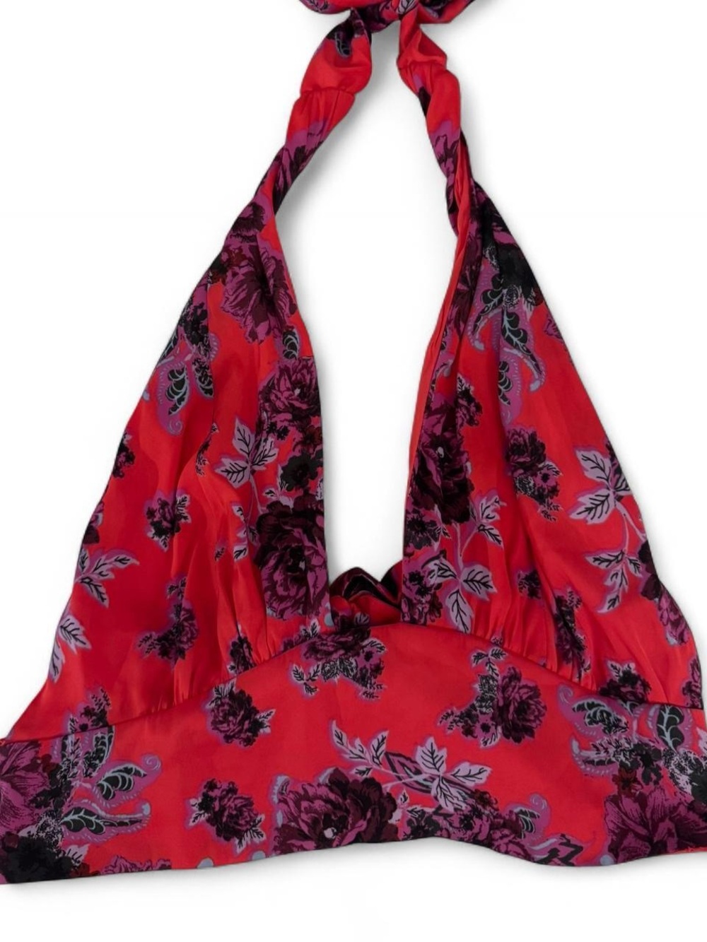 Red Floral Halter Bralette - free people